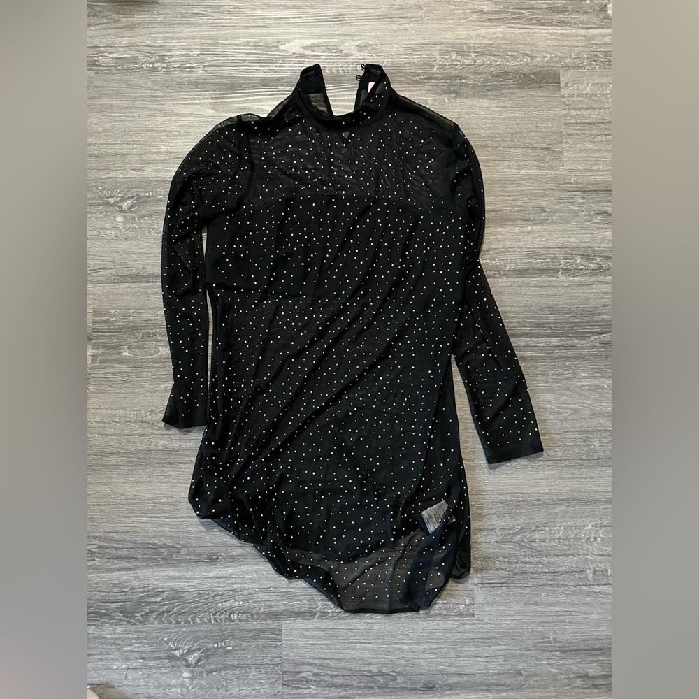 Eva Franco Black Sheer Dress with Sequins